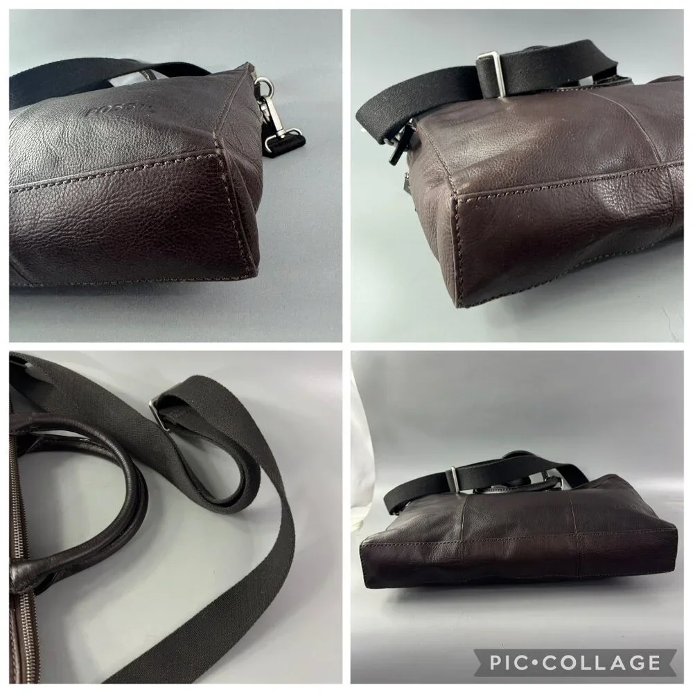 NWOT Fossil Mercer Brown Leather Work Bag